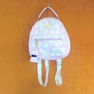Vintage Betsey Johnson pink floral backpack